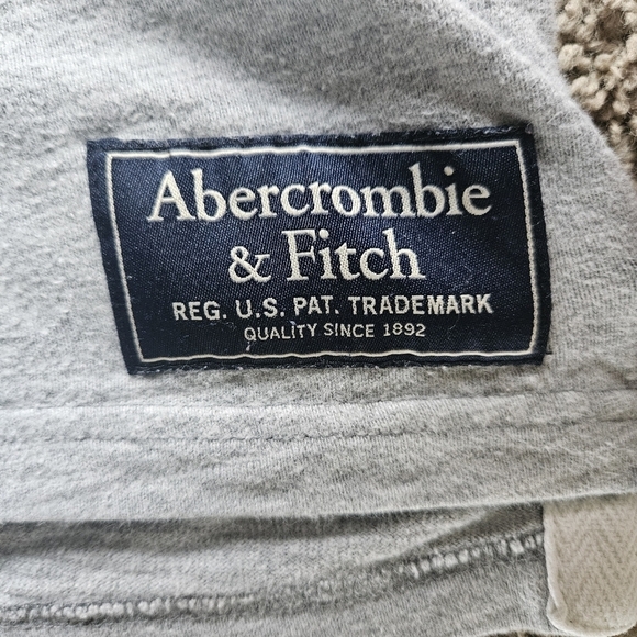 A&F Abercrombie Pullover Sweatshirt Mens Size XS Blue Purple Grey Stripes Button - Picture 5 of 7